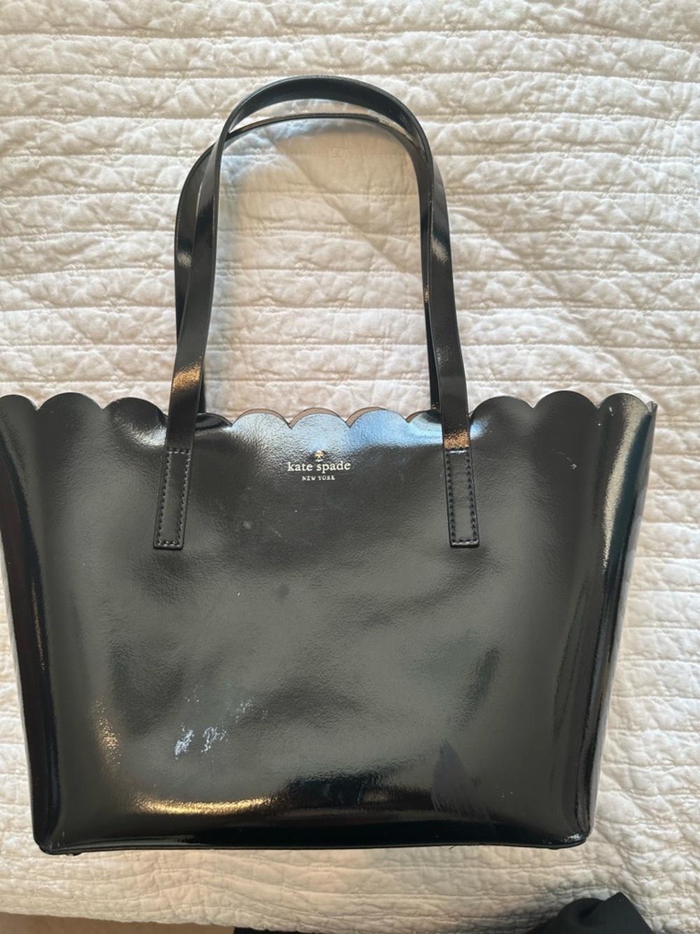 kate spade Black Scalloped Patent Tote